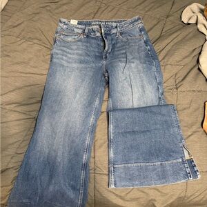 American Eagle Outfitters Light Blue Wide-Leg Jeans